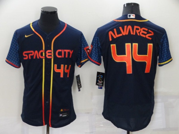 Men's Houston Astros #44 Yordan Alvarez 2022 Navy City Connect Flex Base Stitched Baseball Jersey